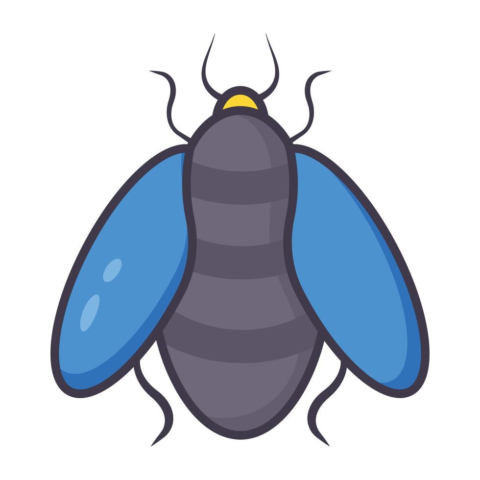 vliegend beet insect, diptera icoon van vlak stijl vector