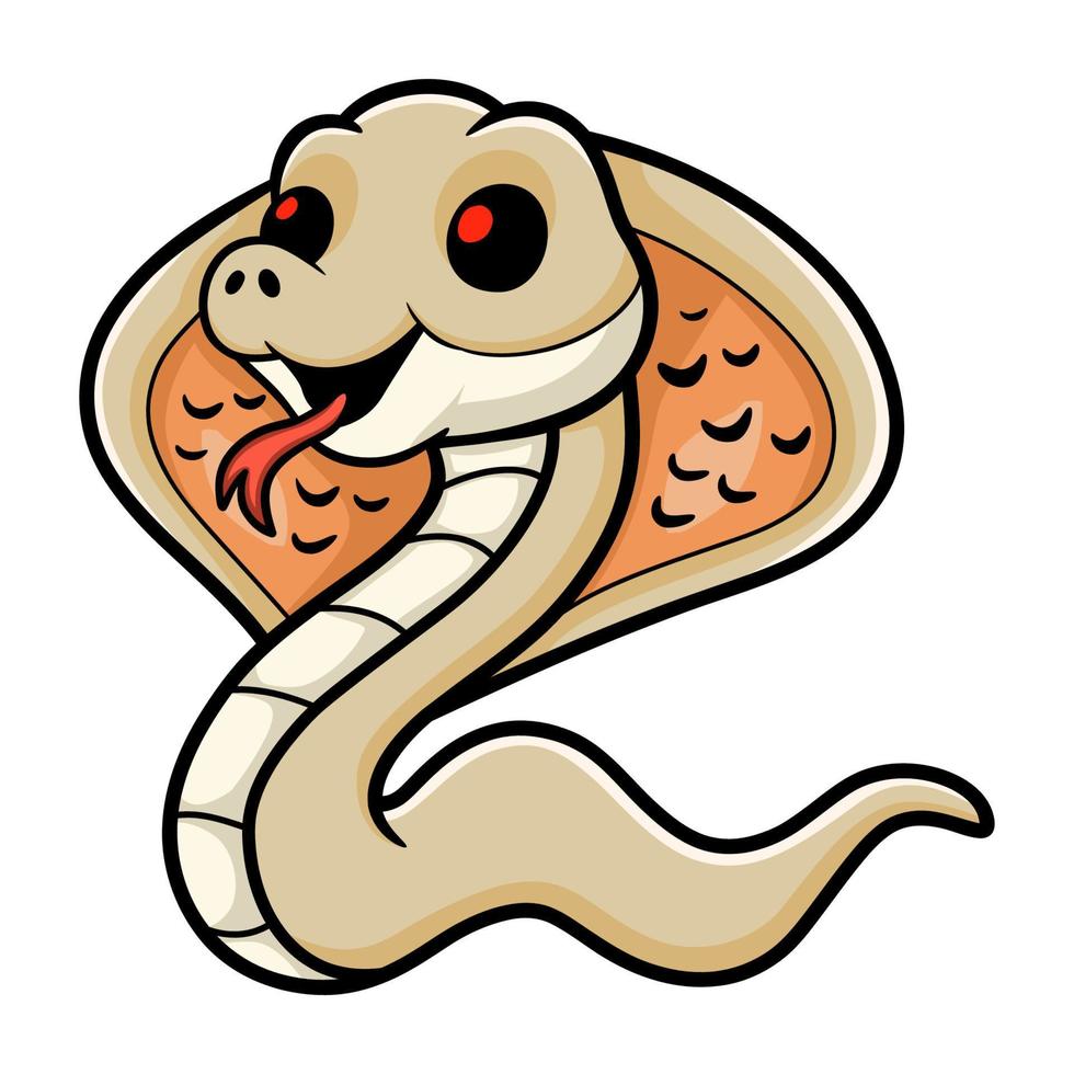 schattig albino monocleed cobra tekenfilm vector