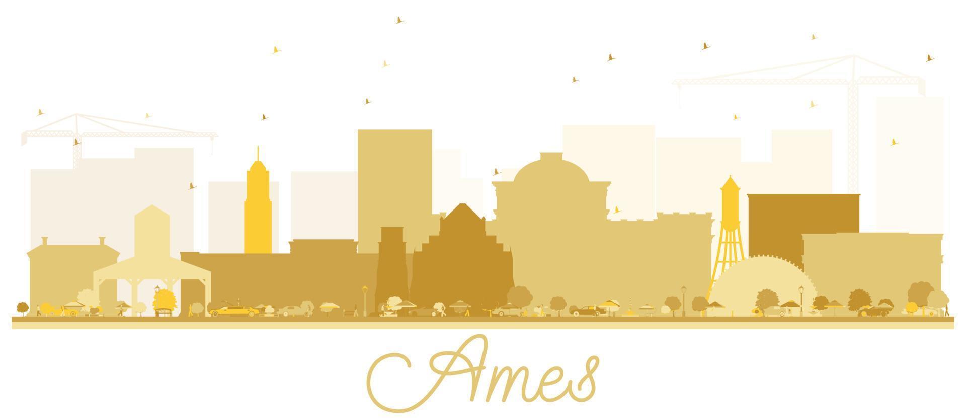 ames Iowa horizon gouden silhouet. vector