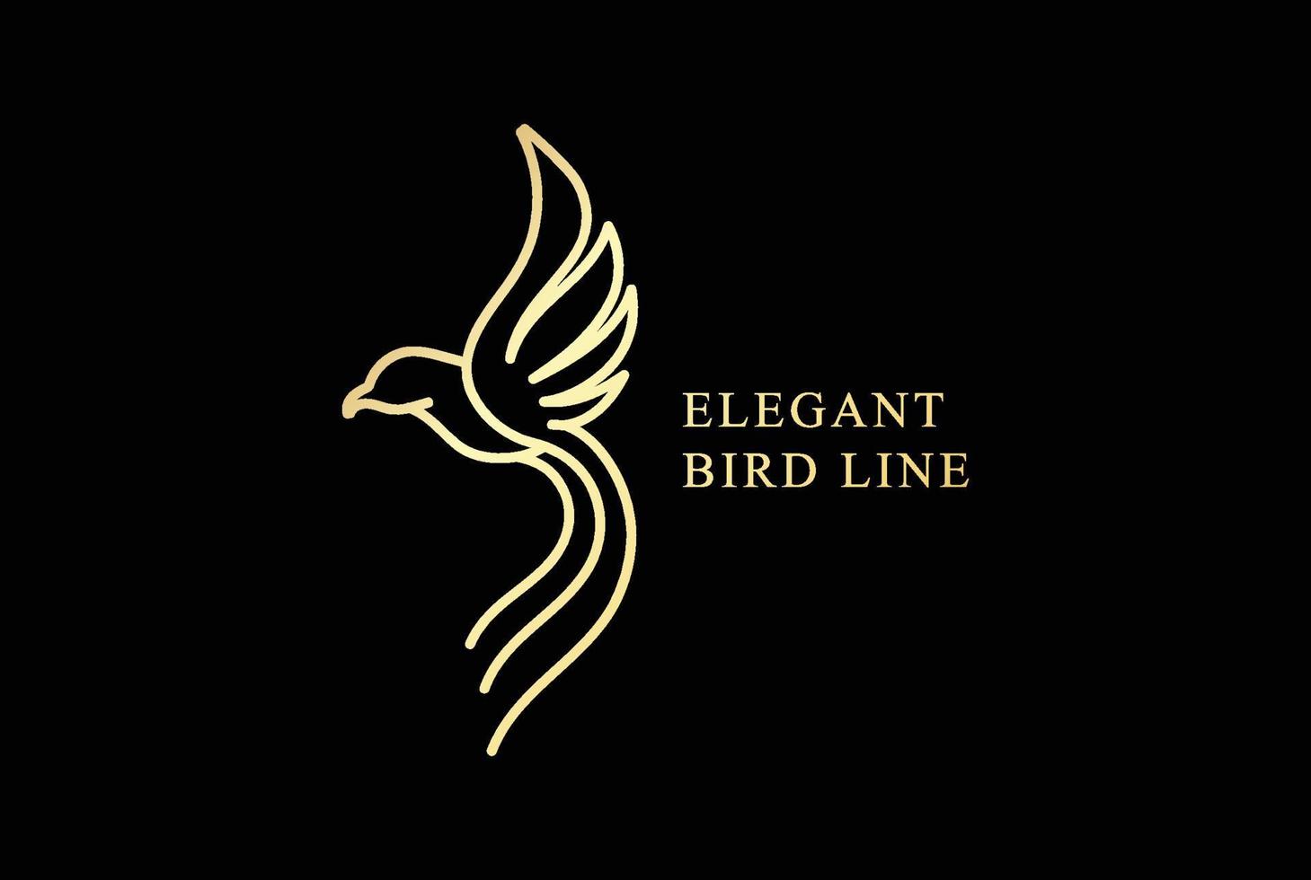 gemakkelijk minimalistische luxe vliegend vogel lijn monogram logo ontwerp vector