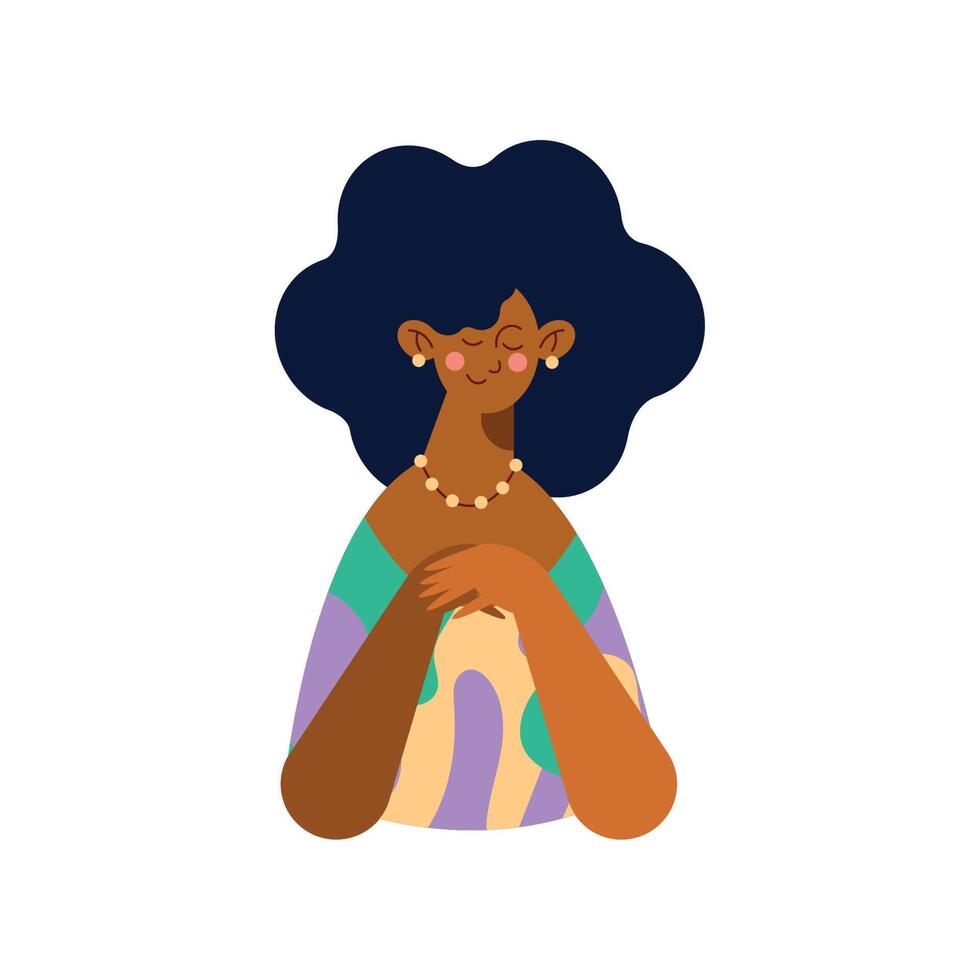 schoonheid afro jong vrouw vector