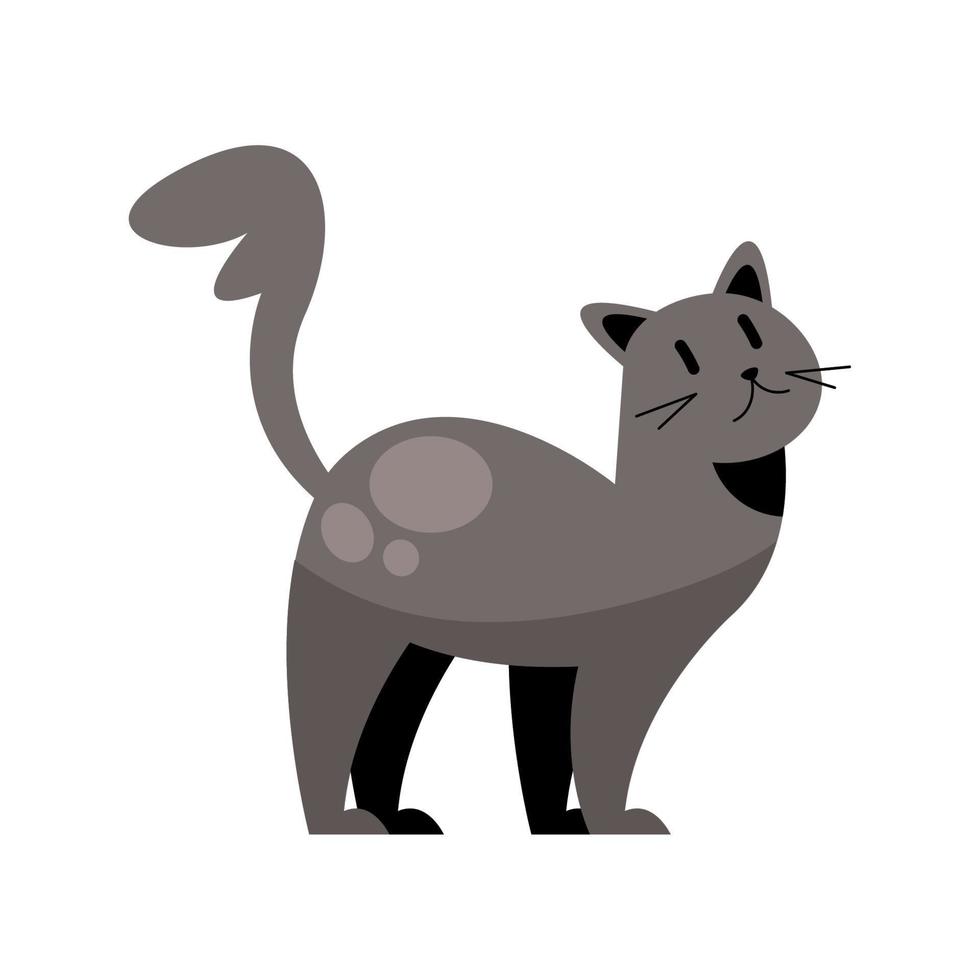schattig weinig kat grijs vector