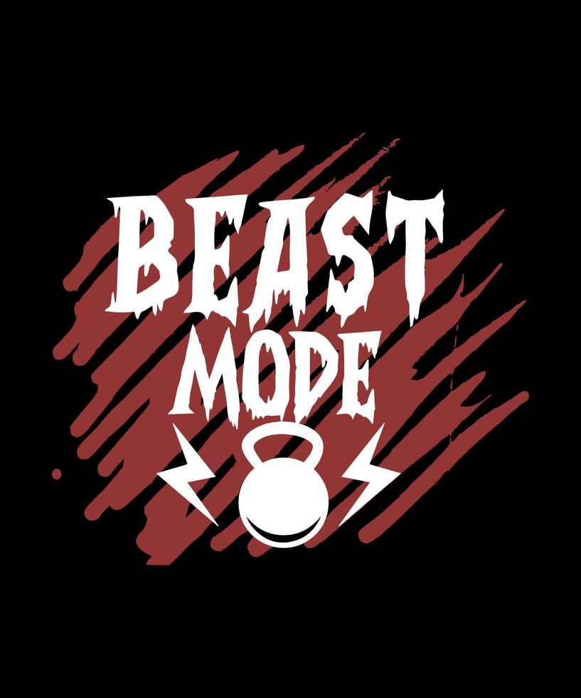 beest mode geschiktheid t-shirt ontwerp vector