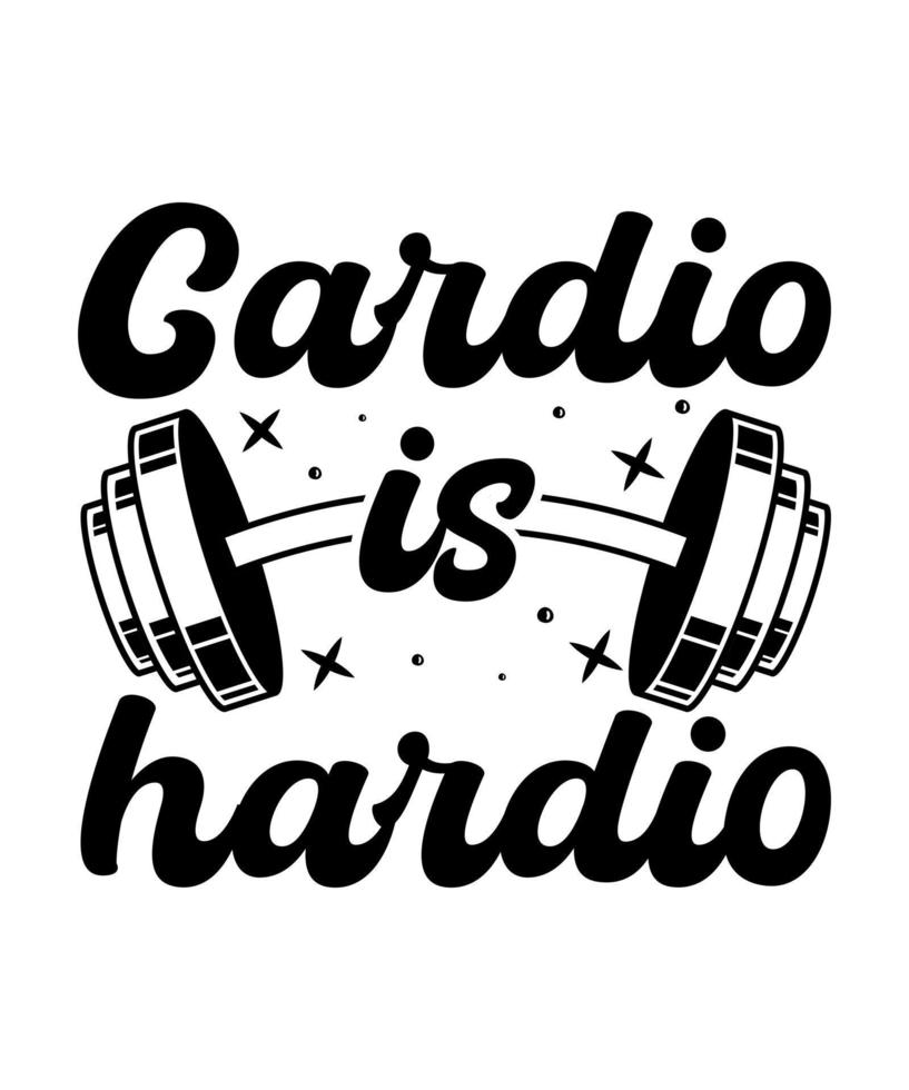 cardio is moeilijk logo t-shirt ontwerp vector