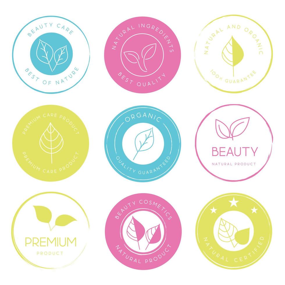 verzameling van schoonheid en cosmetica, welzijn logo, icoon, etiketten en badges voor grafisch en web ontwerp, Product promoties. vector