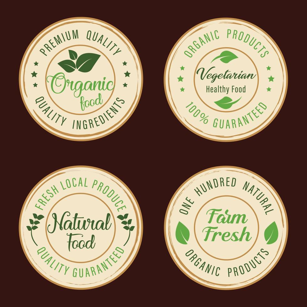 natuurlijk en biologisch voedsel, boerderij vers en biologisch Product stickers, insignes, logo en icoon voor e-commerce, natuurlijk en biologisch producten Promotie. vector