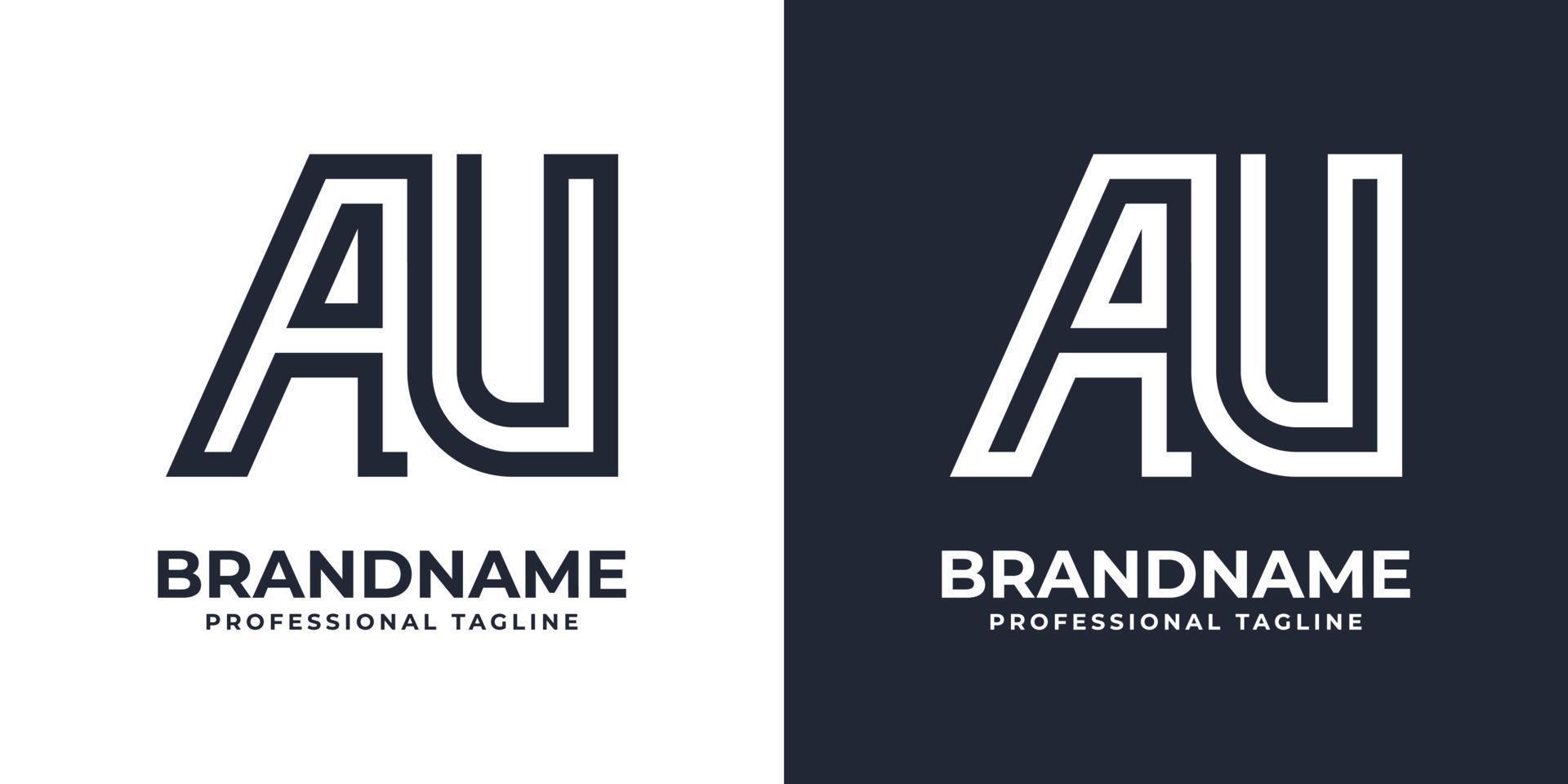 gemakkelijk au monogram logo, geschikt voor ieder bedrijf met au of ua voorletter. vector