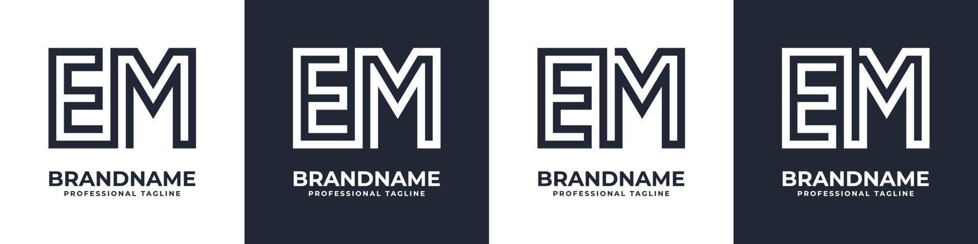 gemakkelijk em monogram logo, geschikt voor ieder bedrijf met em of me voorletter. vector