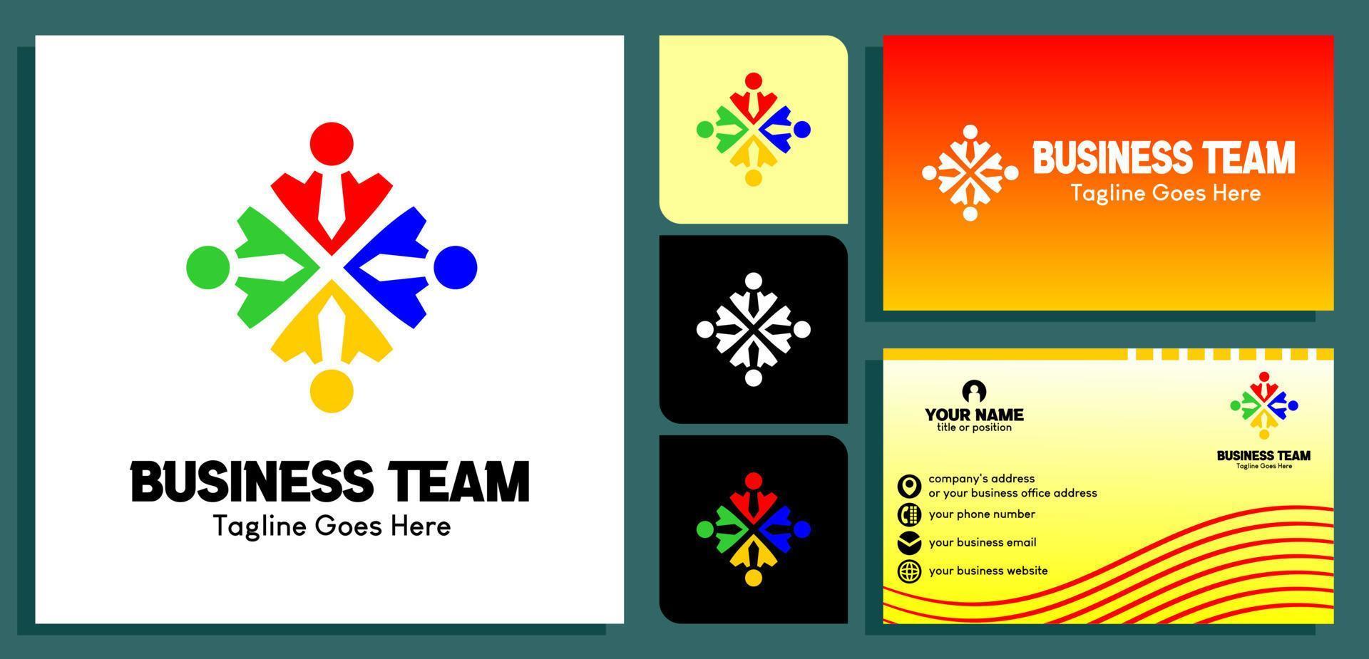gedraaid stropdas mensen icoon logo ontwerp sjabloon. logo ontwerp voor team, groep of gemeenschap. en bedrijf kaart ontwerp Sjablonen. vector illustratie