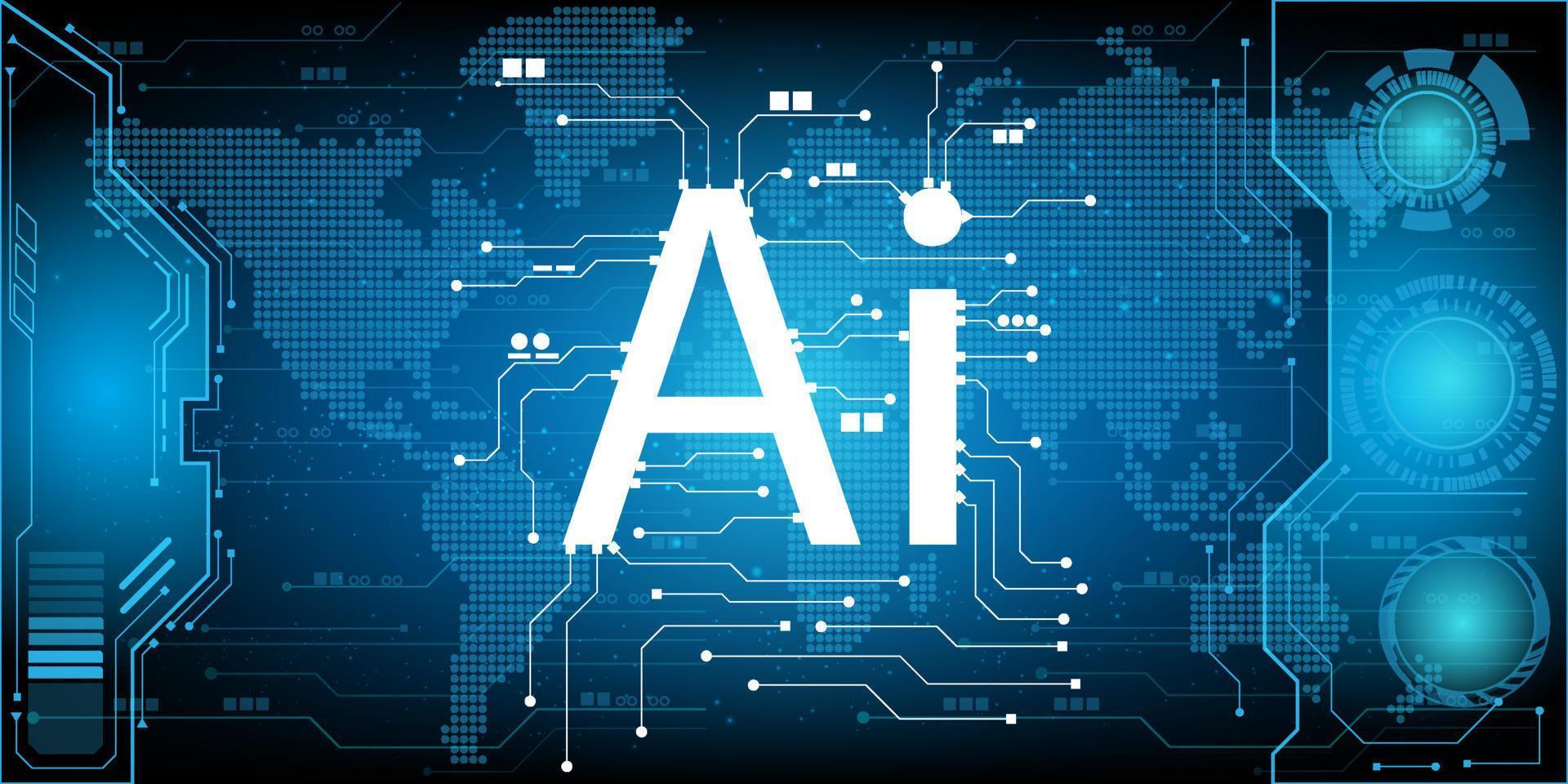 computerchip elektronische printplaat met ai-vector voor technologie en financieel concept en onderwijs voor de toekomst vector