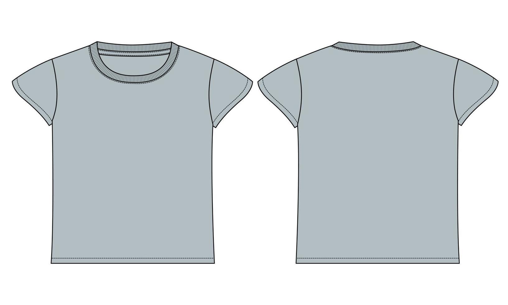 eenvoudig t-shirt technisch mode vlak schetsen vector illustratie sjabloon voor kinderen