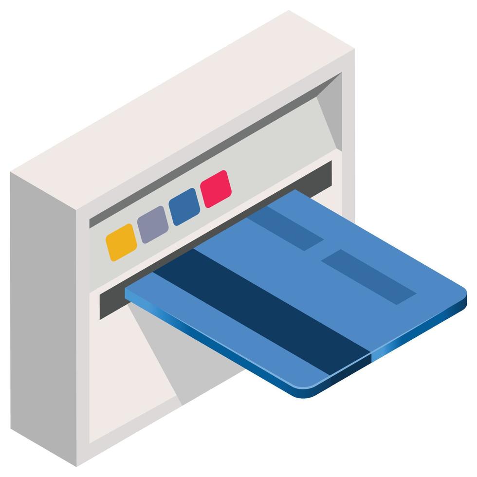 Geldautomaat machine - isometrische 3d illustratie. vector