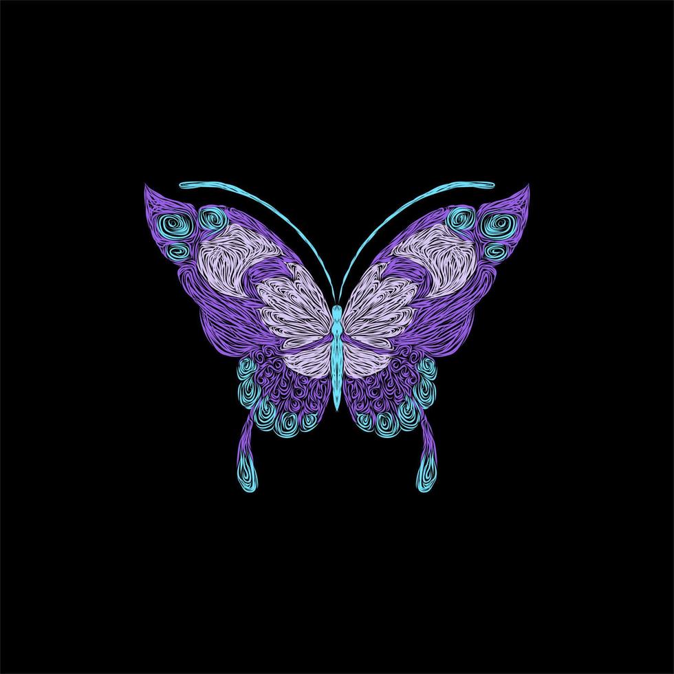 vliegend vlinder artwork stijl illustratie ontwerp vector