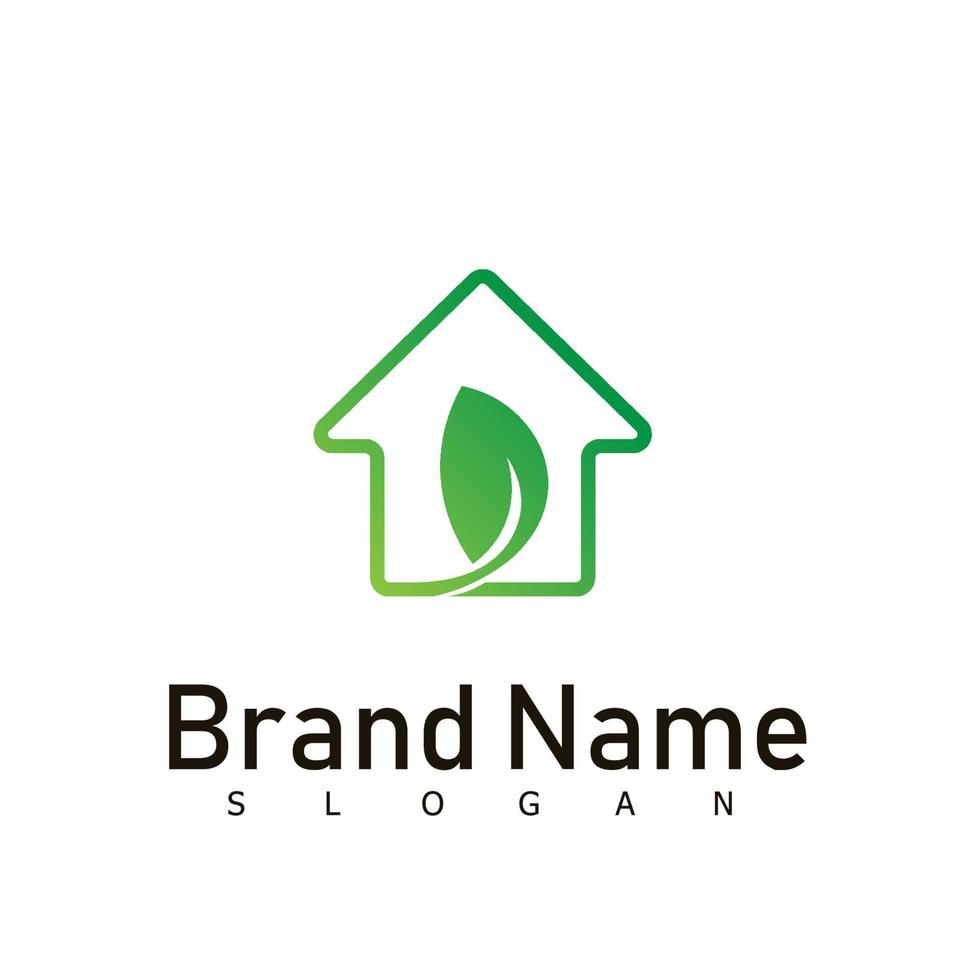 groen huis natuur echt landgoed logo ontwerp symbool vector