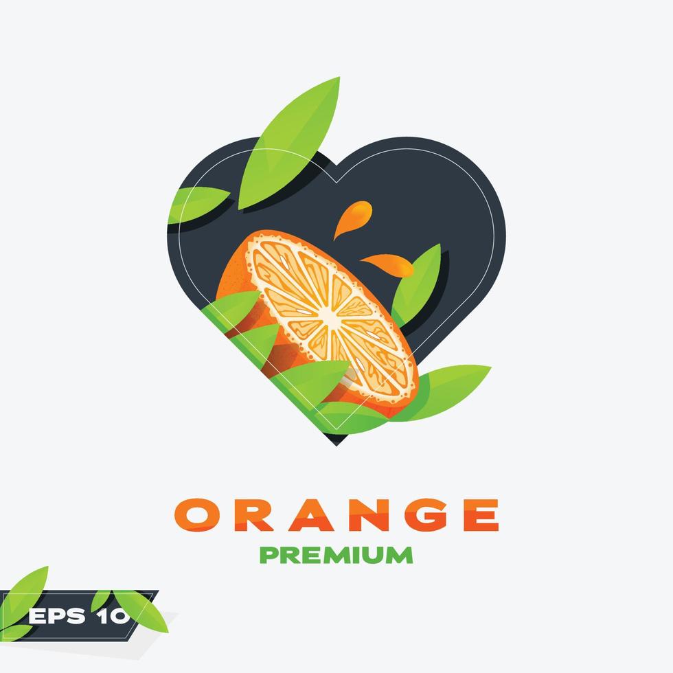 liefde icoon oranje fruit editie vector