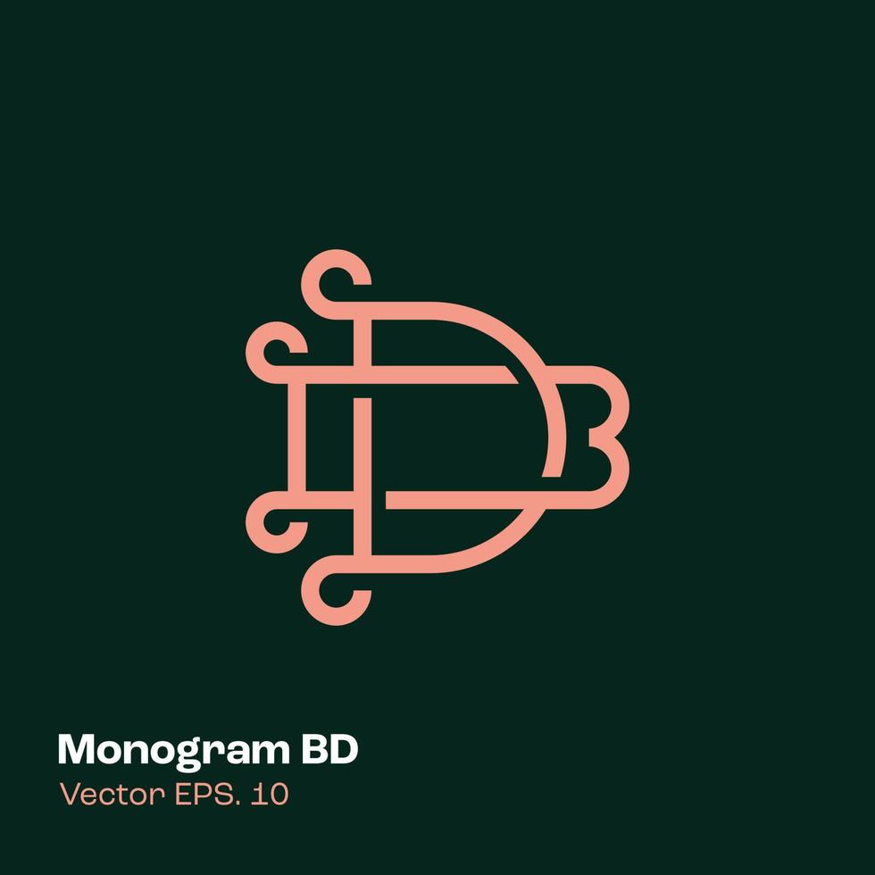 monogram logo bd vector