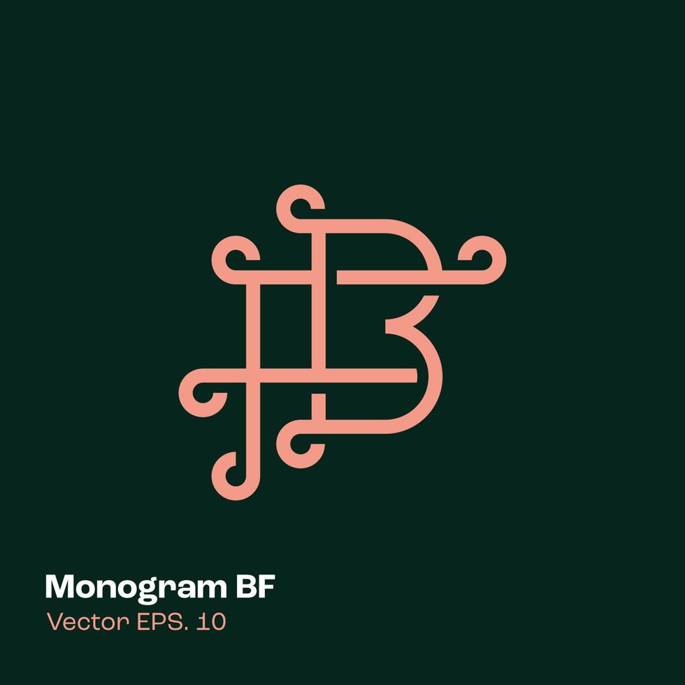 monogram logo bf vector