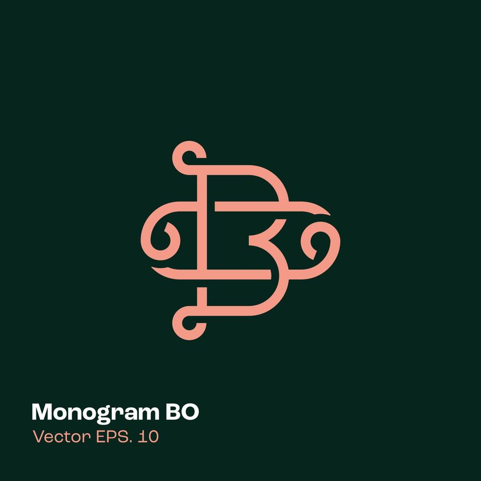 monogram logo bo 2 vector