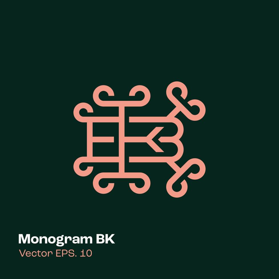 monogram logo bk vector