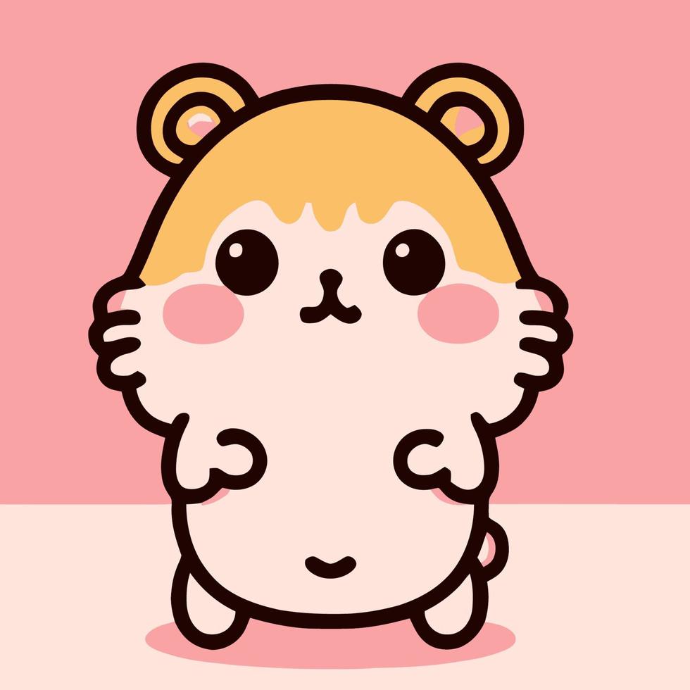 schattig hamster illustratie hamster kawaii chibi vector tekening stijl hamster tekenfilm