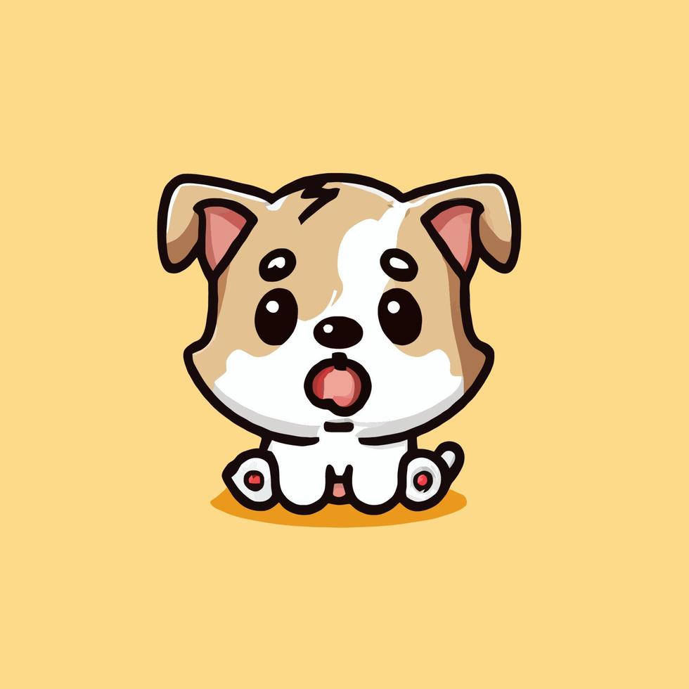 schattig hond illustratie hond kawaii chibi vector tekening stijl hond tekenfilm