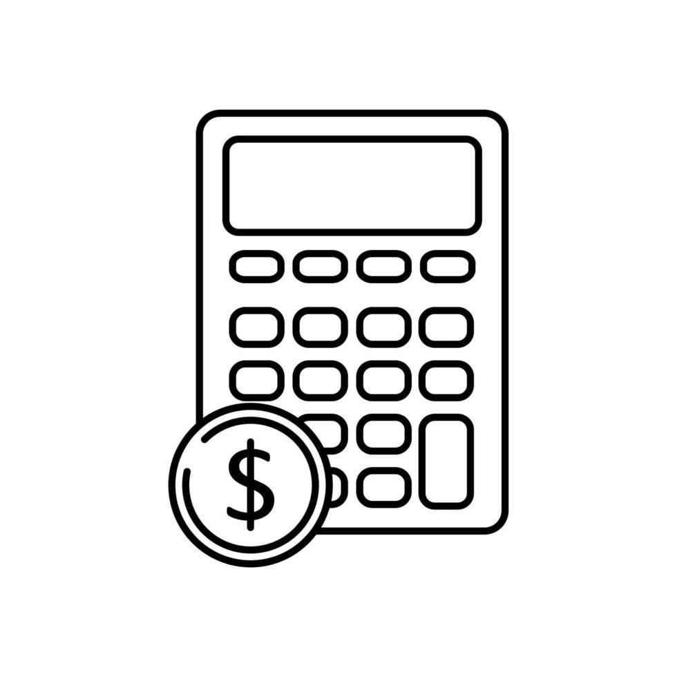geld rekenmachine schets stijl icoon vector
