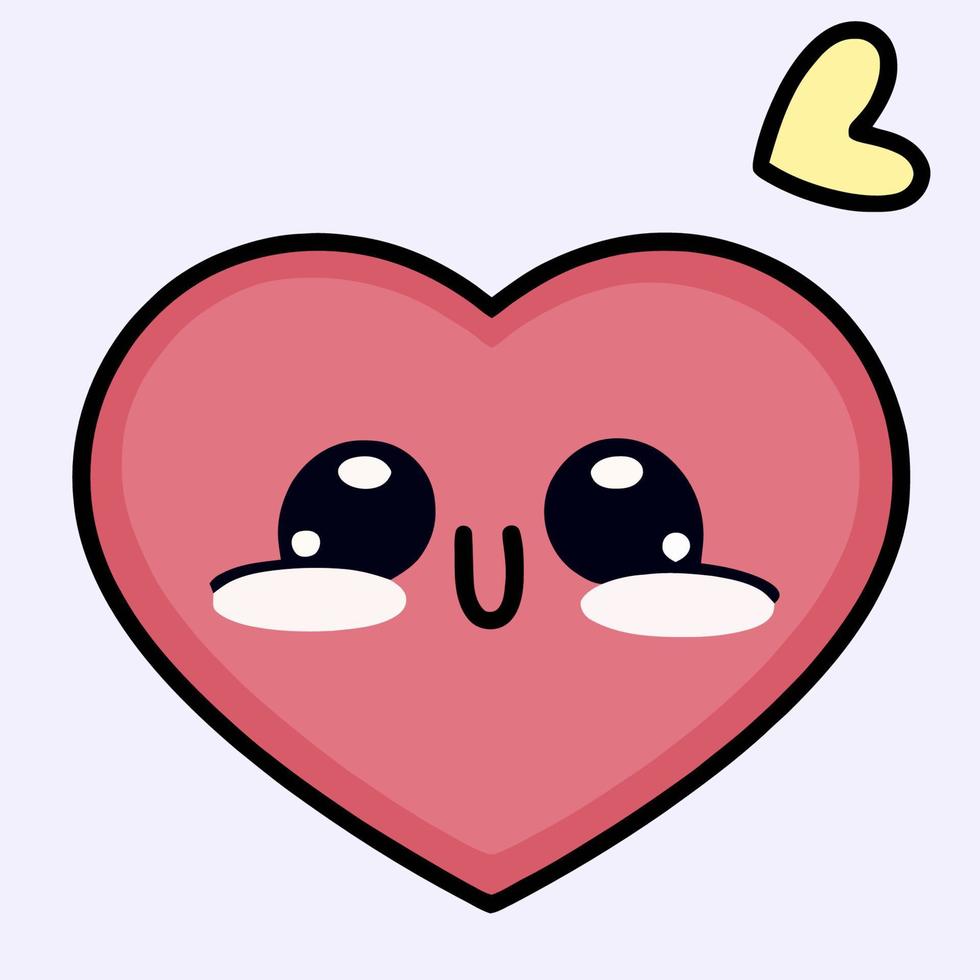 valentijnsdag dag schattig hart illustratie hart kawaii chibi vector tekening stijl hart tekenfilm Valentijnsdag dag