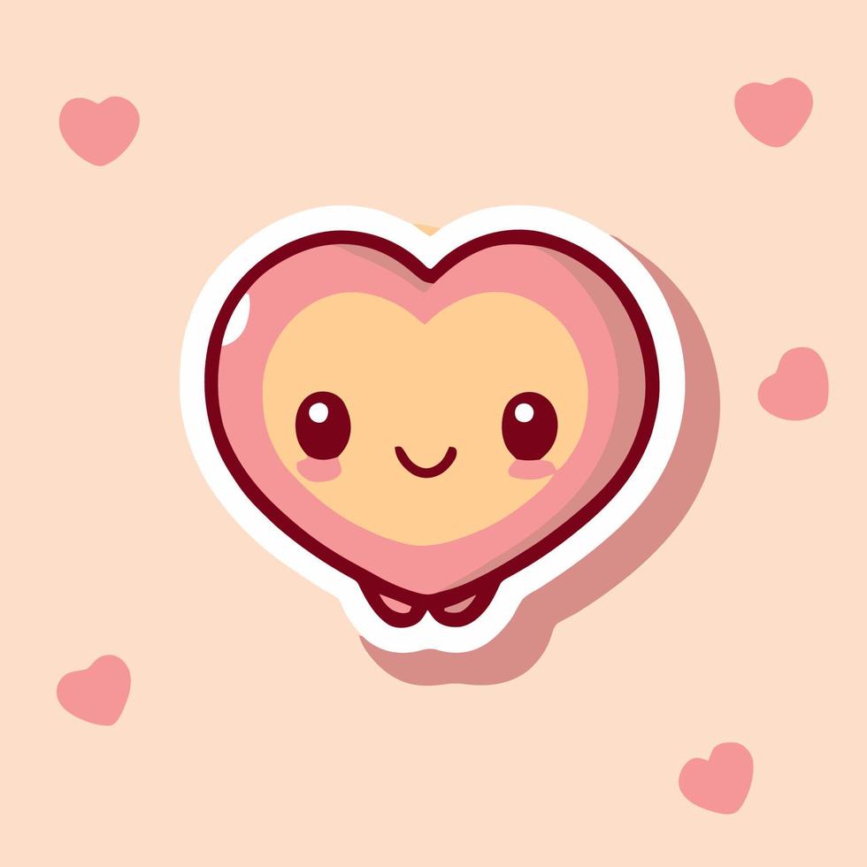 valentijnsdag dag schattig hart illustratie hart kawaii chibi vector tekening stijl hart tekenfilm Valentijnsdag dag