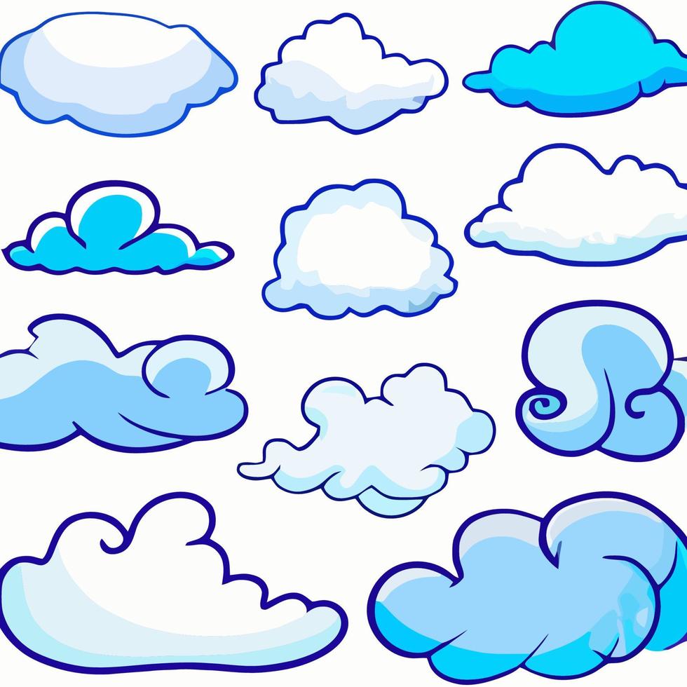 vector wolken verzameling wolk reeks icoon