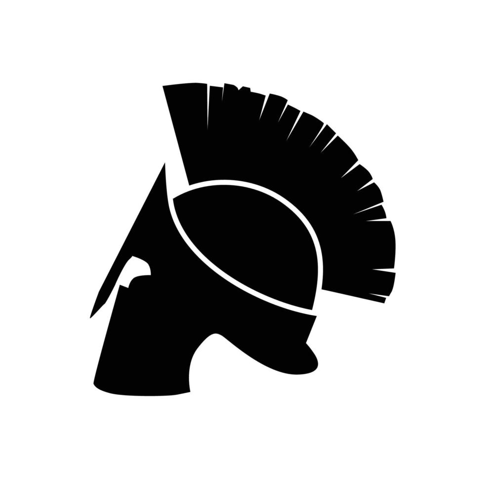 silhouet van spartaans helm Aan wit achtergrond. vector teken.