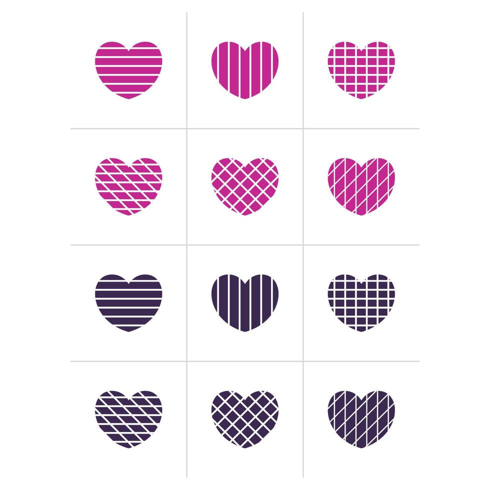 hart icoon set, valentijnsdag dag symbool van affectie, gemakkelijk lijn vector ontwerp.