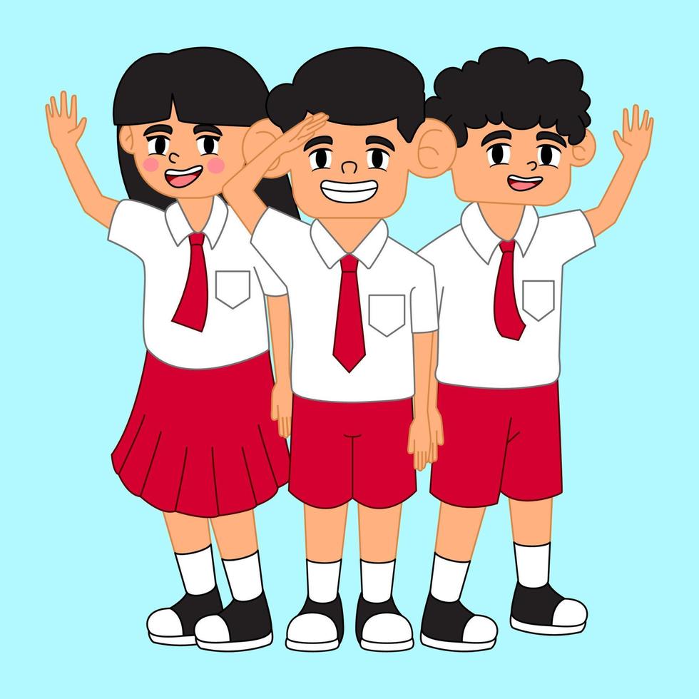 Indonesië elementair school- uniform illustratie vector