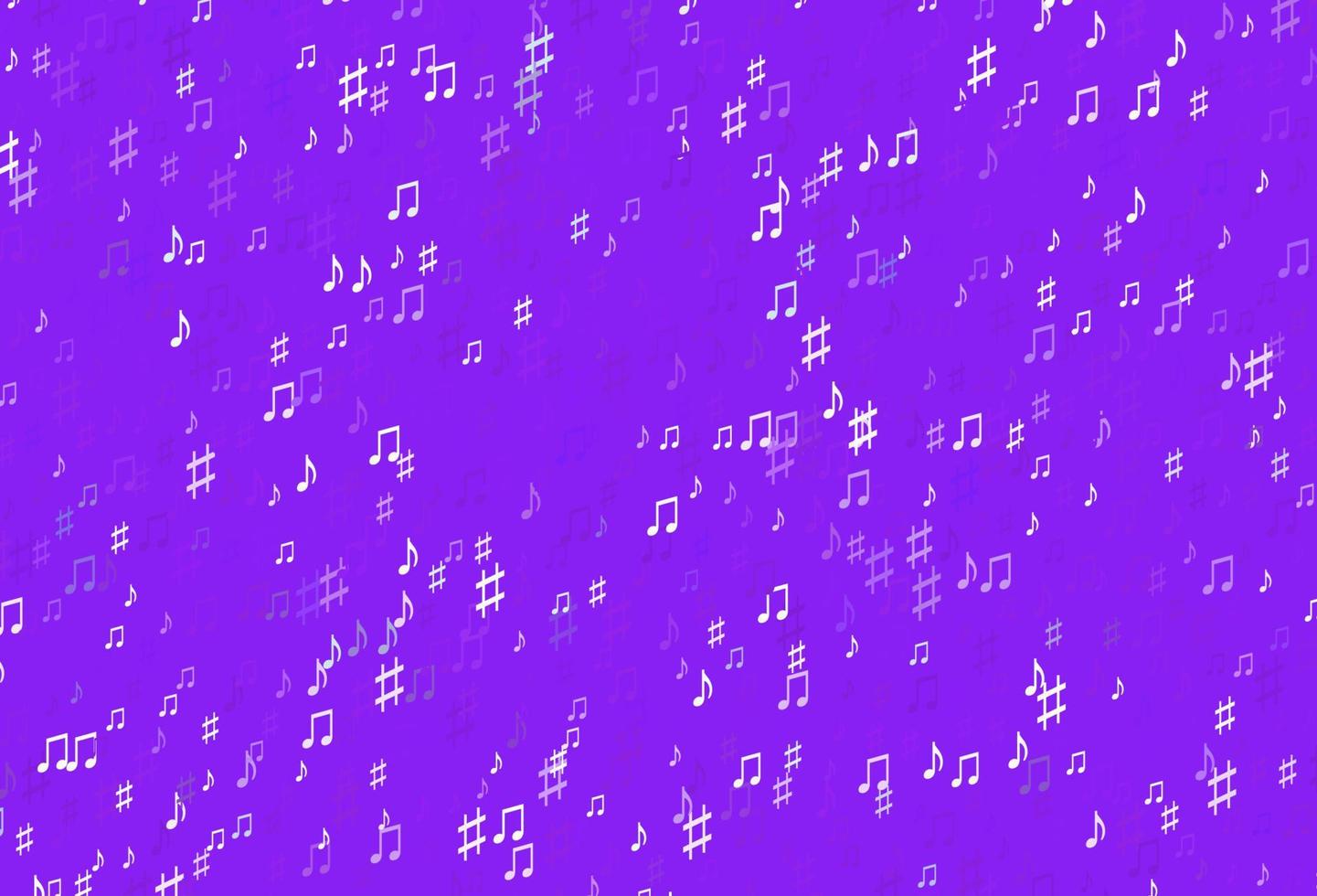 lichtroze, blauwe vectorachtergrond met muzieknota's. vector