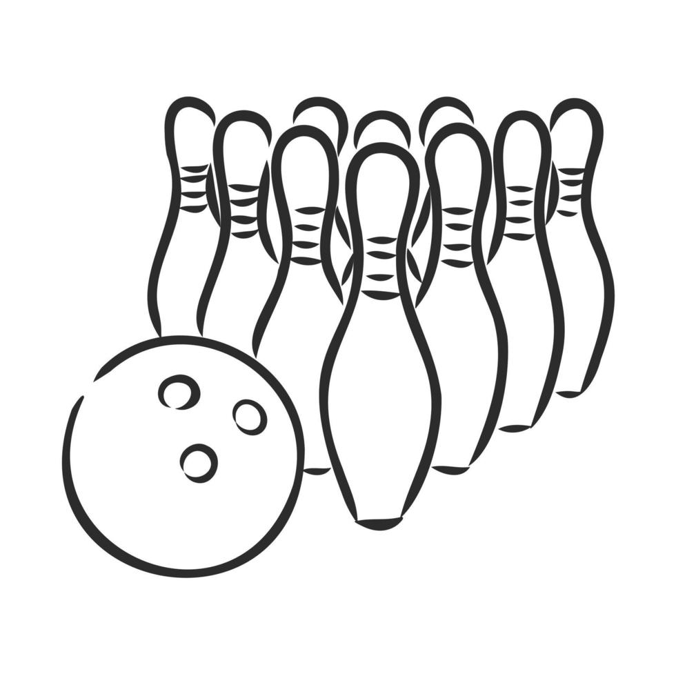 bowling vector schets