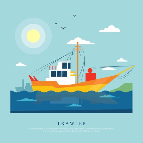 Trawler vector illustratie