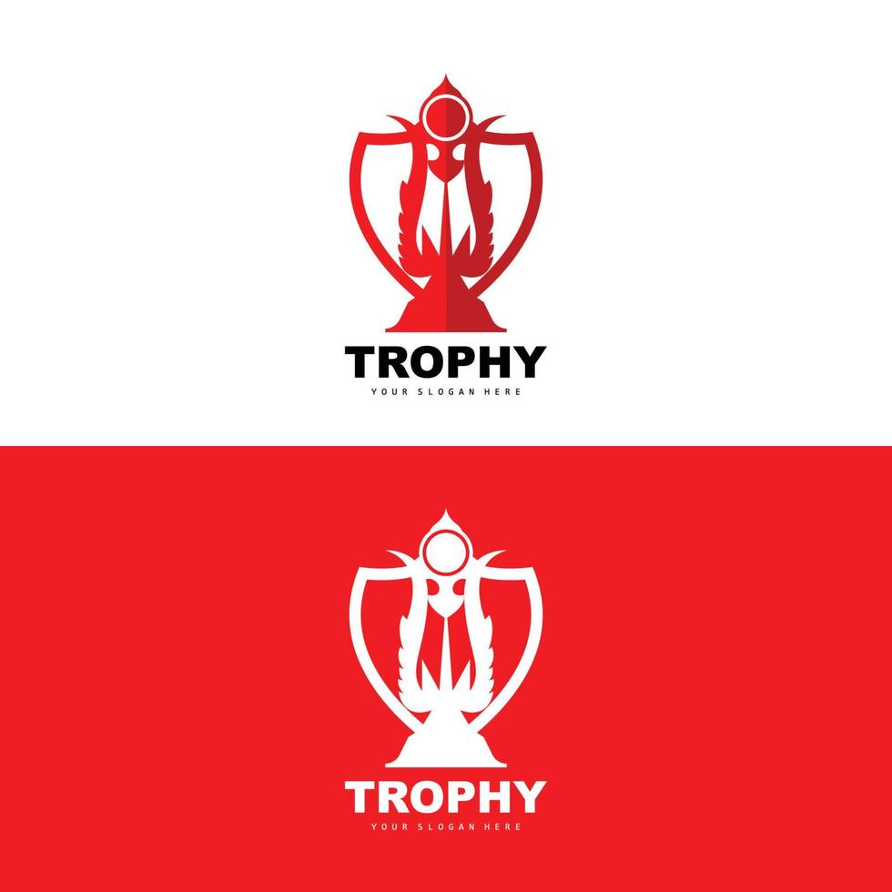 kampioenschap trofee logo, kampioen prijs winnaar trofee ontwerp, vector icoon sjabloon