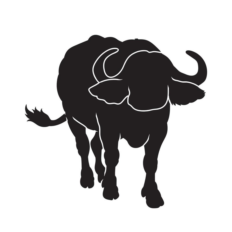 silhouet van een koe of buffel vee dier vector