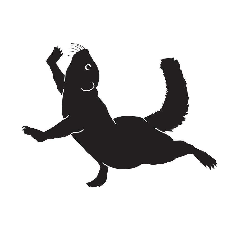 silhouet van een eekhoorn dier in actie houding. vector