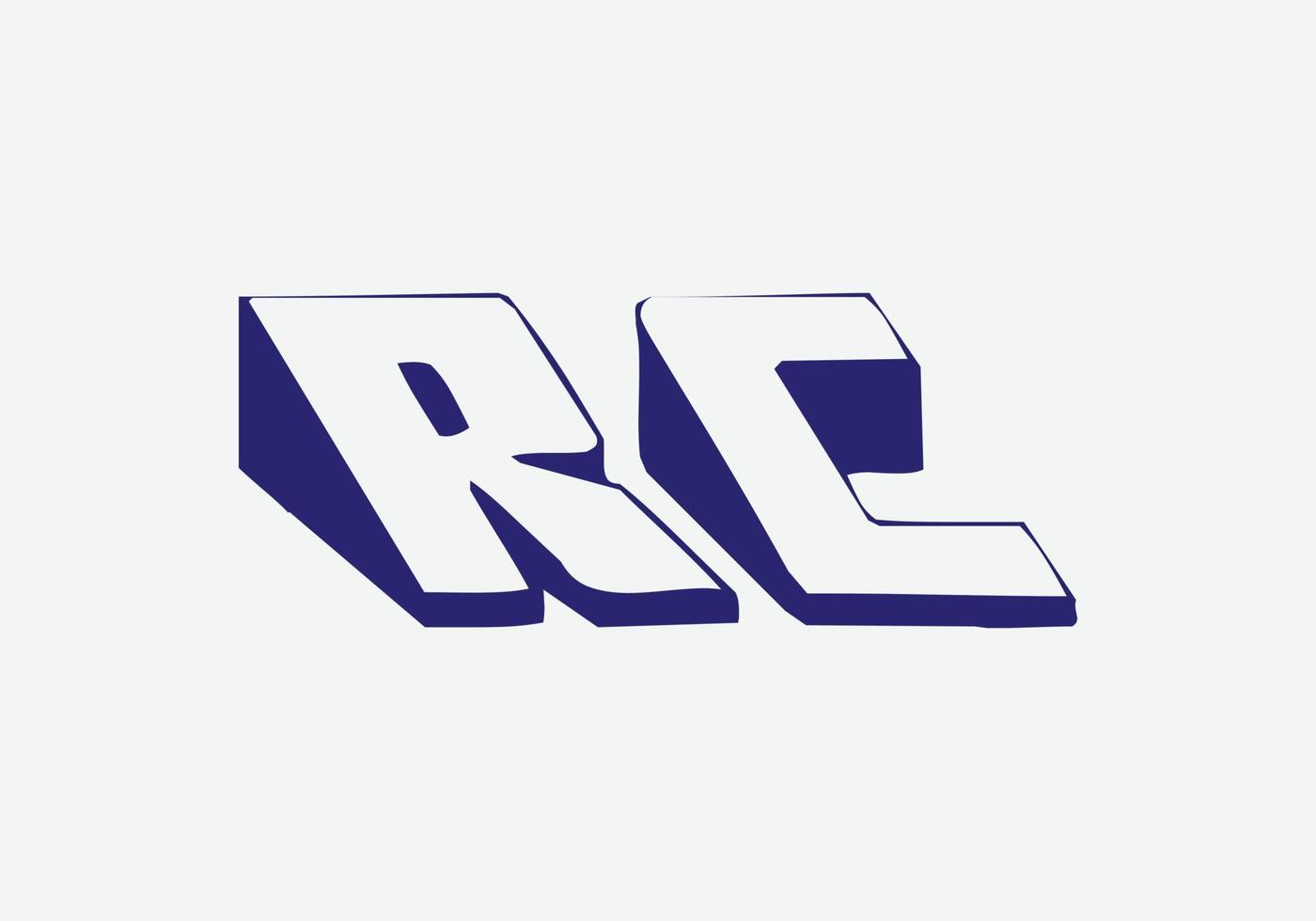 rc 3d logo ontwerp sjabloon vector