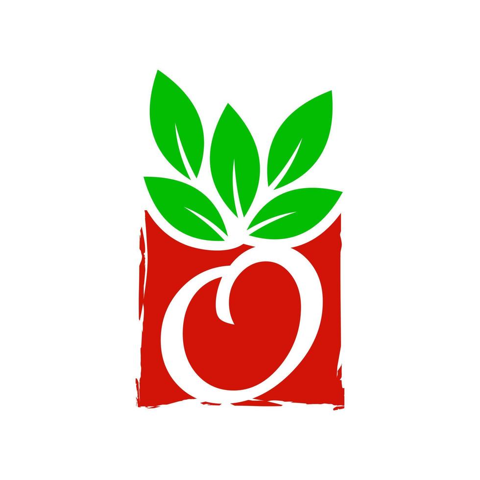 eerste O blad doos logo vector