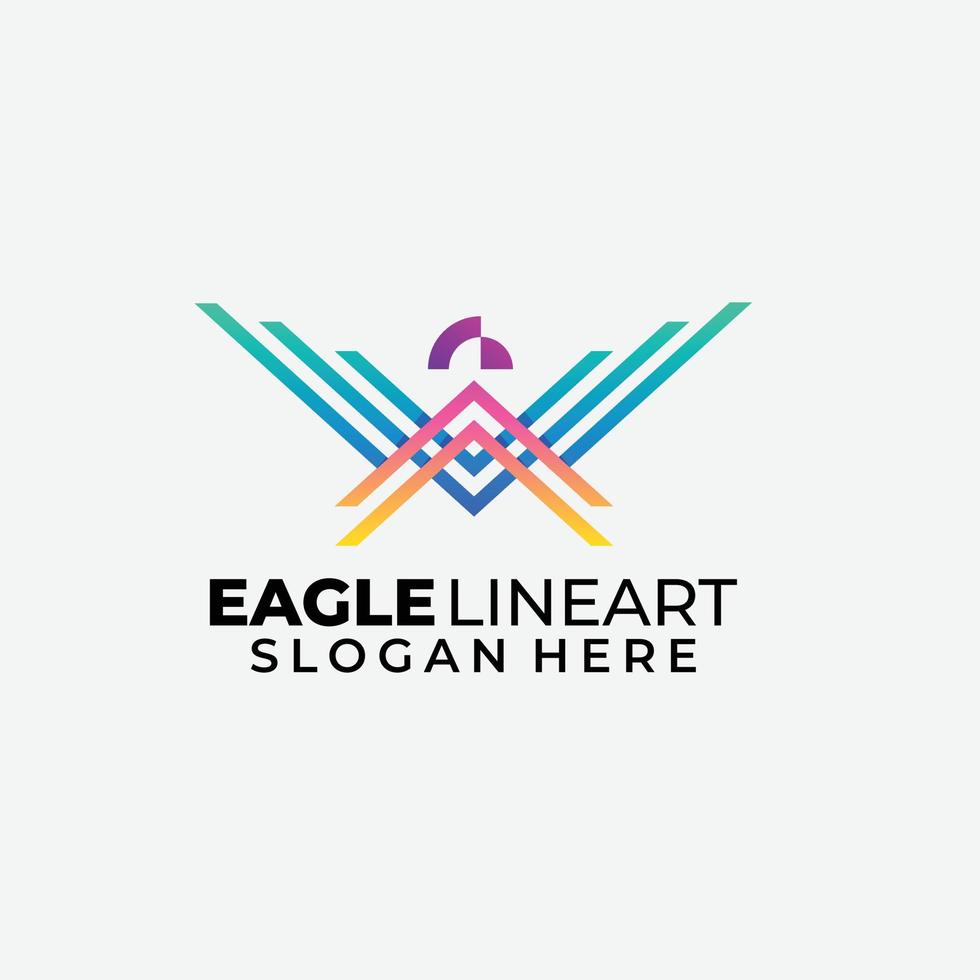 adelaar lijn kunst logo sjabloon ontwerp icoon vector