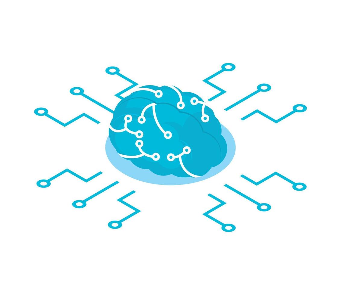 hersenen stroomkring ai icoon vector