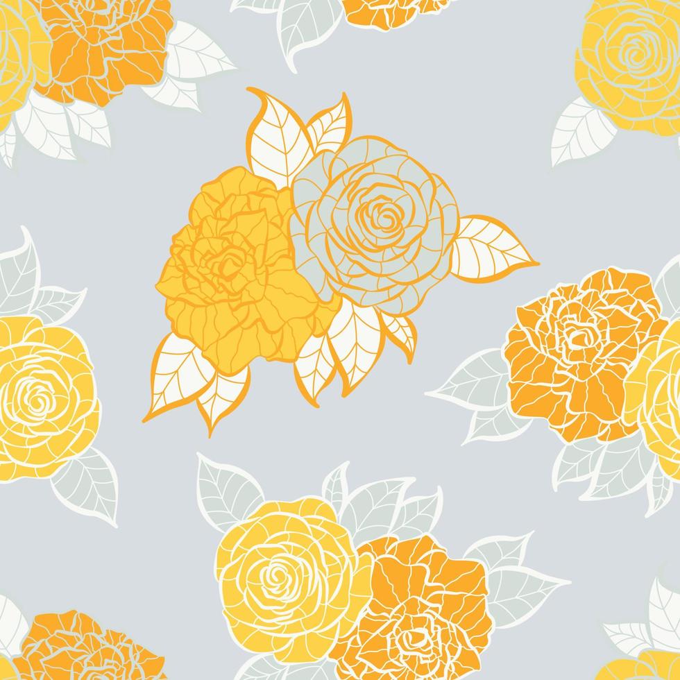 modern tropisch roze bloemen naadloos patroonontwerp. naadloze patroon met Lentebloemen en bladeren. hand getekende achtergrond. bloemmotief voor behang of stof. botanische tegel. vector