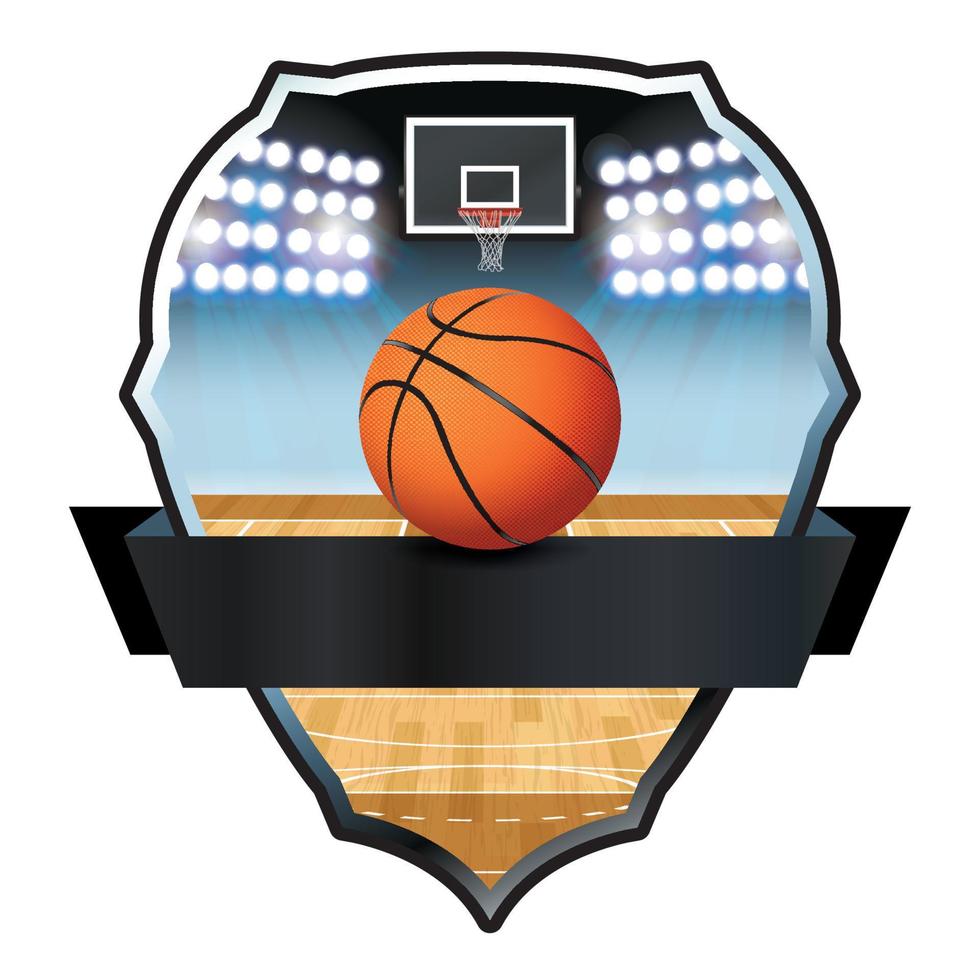 basketbal embleem insigne illustratie vector