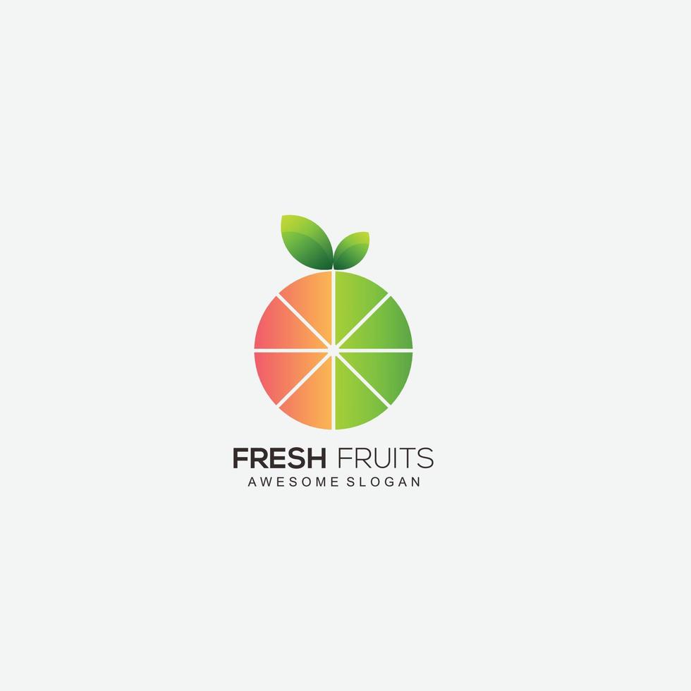 oranje fruit helling kleur logo ontwerp sjabloon icoon vector