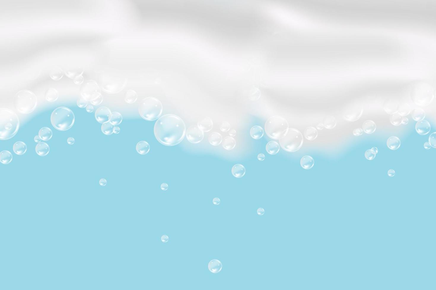 bad blauw schuim geïsoleerd Aan een licht achtergrond. shampoo bubbels textuur.shampoo en bad schuim vector illustratie.