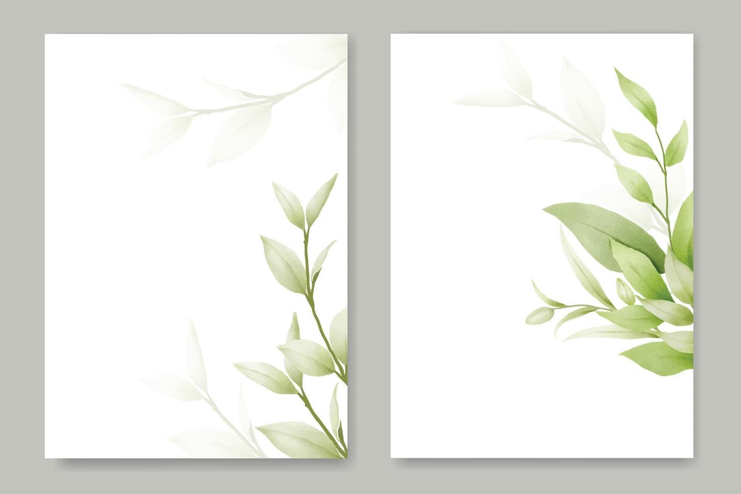 mooi groen blad bruiloft uitnodiging kaart sjabloon vector