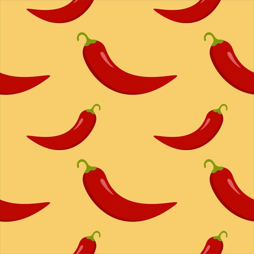 Chili naadloos patroon vector illustratie. heet Chili paprika's naadloos patroon.