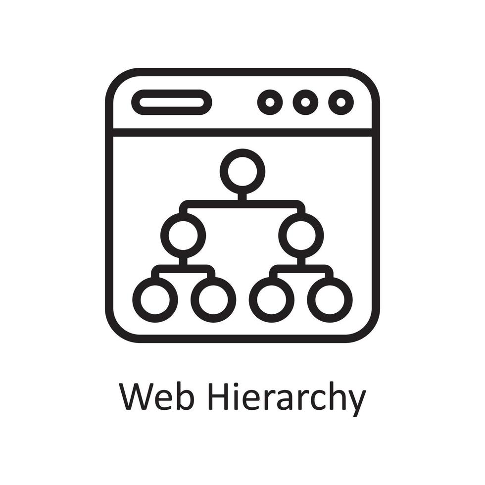 web hiërarchie schets icoon ontwerp illustratie. web hosting en wolk Diensten symbool Aan wit backgroung eps 10 het dossier vector