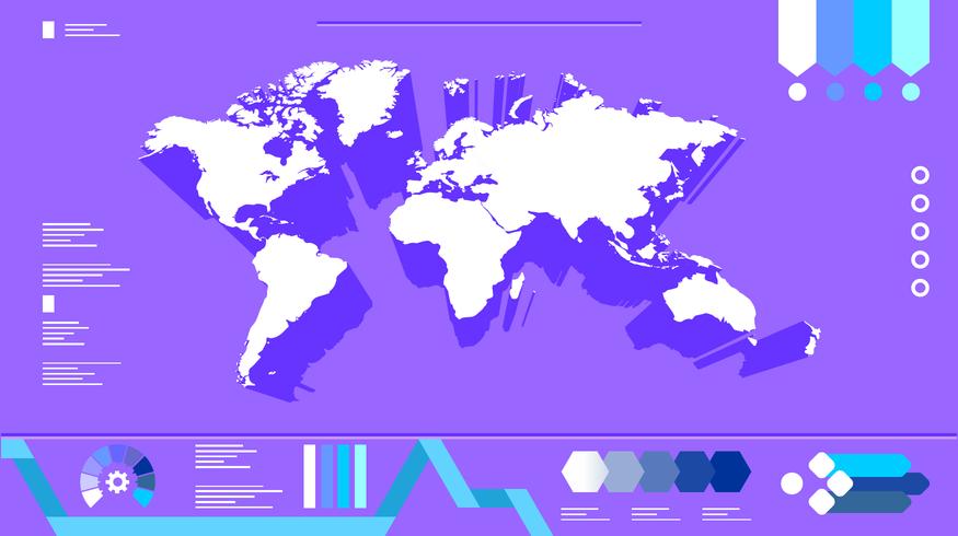 Wereldwijde kaarten Infographic Gratis vector